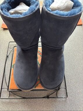 Ugg slate blue suede calf boots.